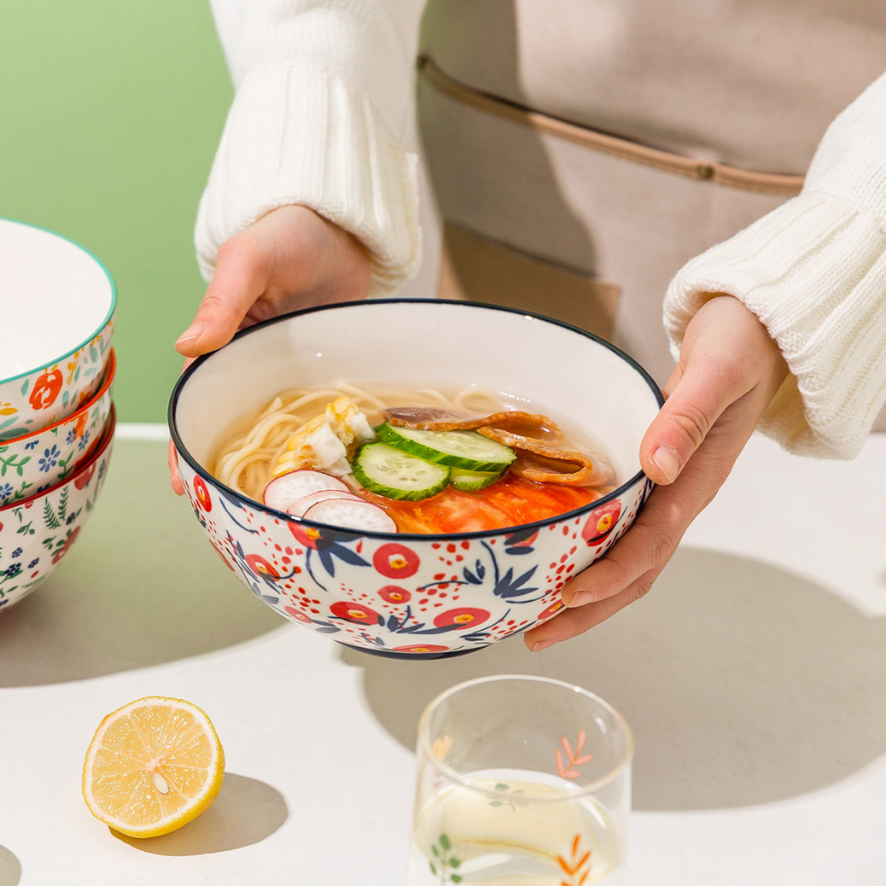 Japanese Style Flower Soup Noodle Bowl - Grafton Collection