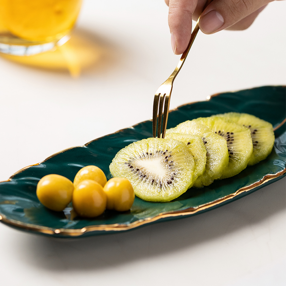 Leaf-Shaped Ceramic Serving Plates - Grafton Collection