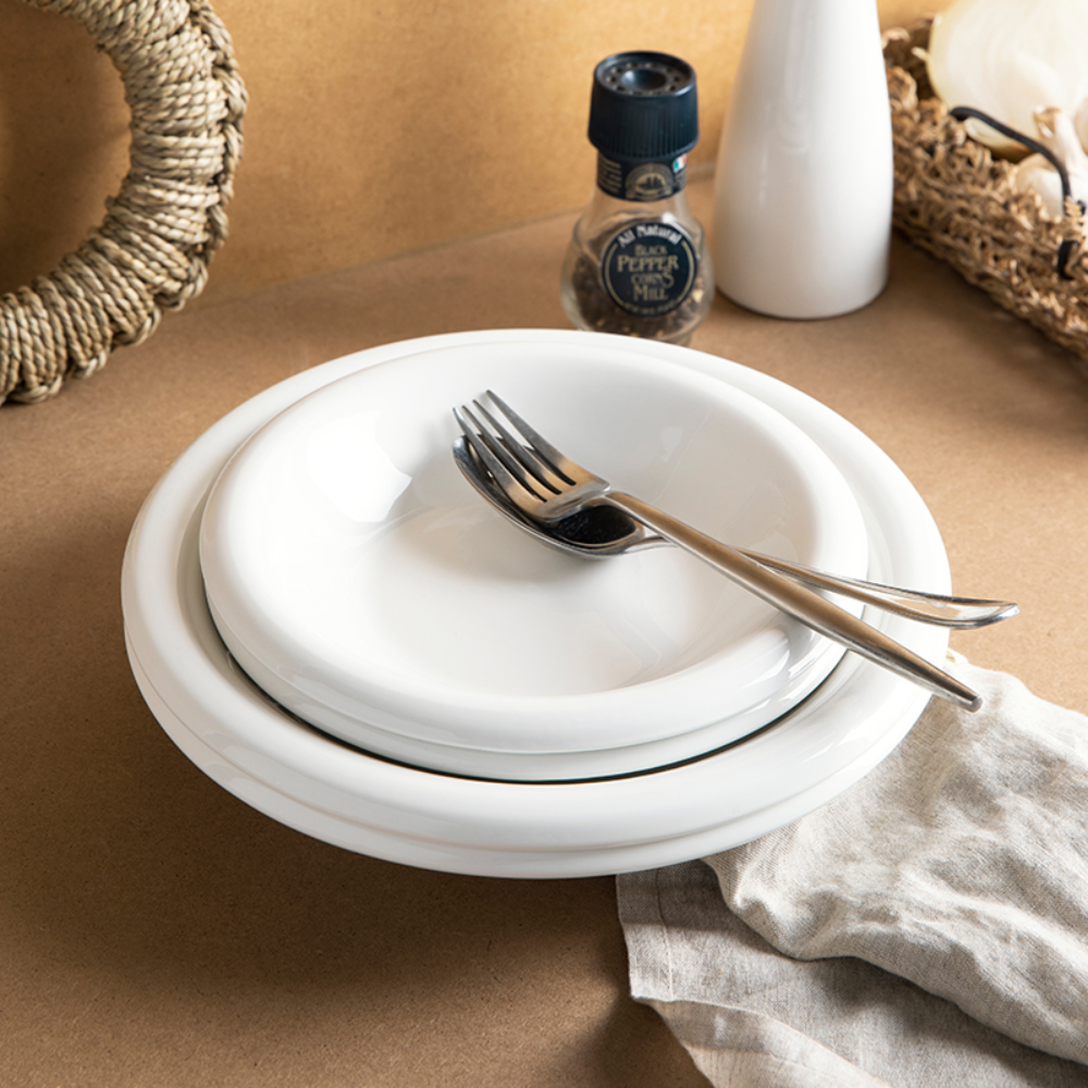 White Porcelain Plates - Grafton Collection