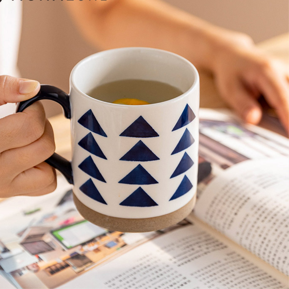 Hand-Painted Blue Ceramic Mugs - Grafton Collection