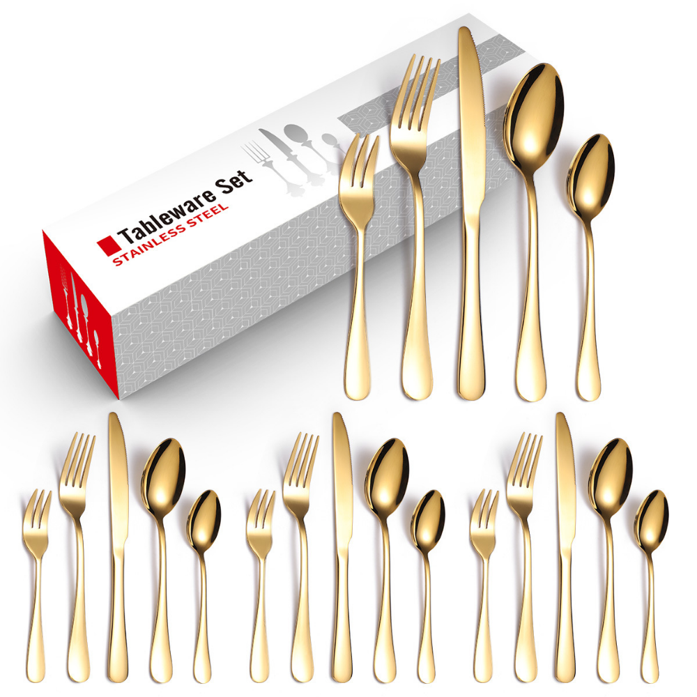 20 Piece Luxury Stainless Steel Flatware Set - Grafton Collection