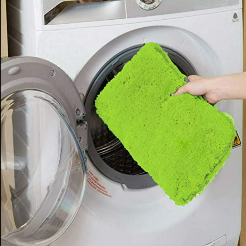 Green Bathroom Rug Non Slip Bath Mat - Water Absorbent Soft Microfiber Shaggy Bathroom Mat Machine Washable Bath Rug for Bathroom Thick Plush Rugs for Shower - Grafton Collection