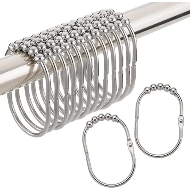Oval Shaped Curtain Hooks Rings- Decorative Shower Curtain Hooks, Rust Proof Stainless Steel Shower Curtain Rings - Grafton Collection