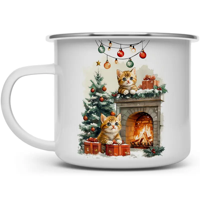 Cozy Festive Kittens Themed Holiday Christmas Mug