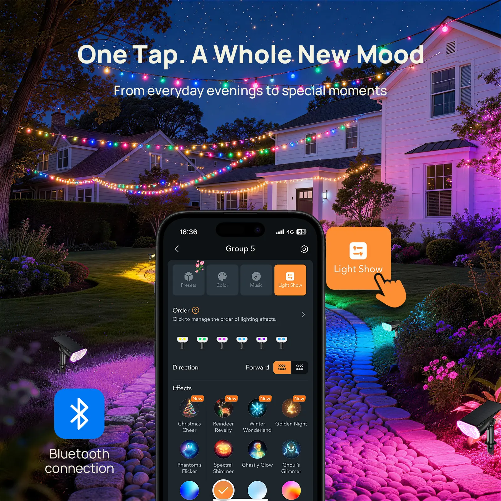 [Summer Vibes] Linkind Smart Solar Spotlight Outdoor APP Control Color Changing IP67 Waterproof Landscape Lighting for Yard Garden Pathway