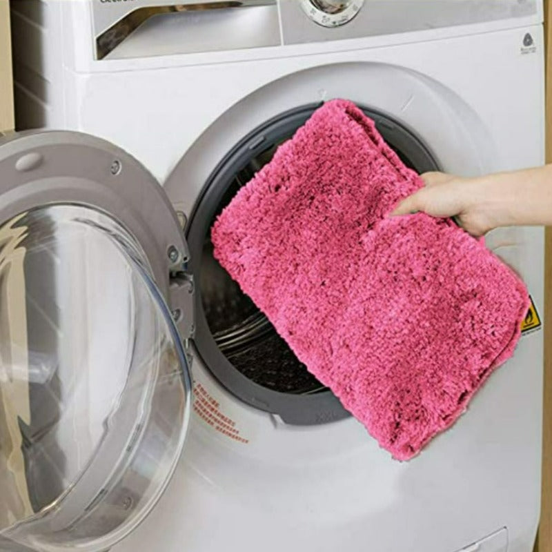 Pink Bathroom Rug Non Slip Bath Mat - Water Absorbent Soft Microfiber Shaggy Bathroom Mat Machine Washable Bath Rug for Bathroom Thick Plush Rugs for Shower - Grafton Collection