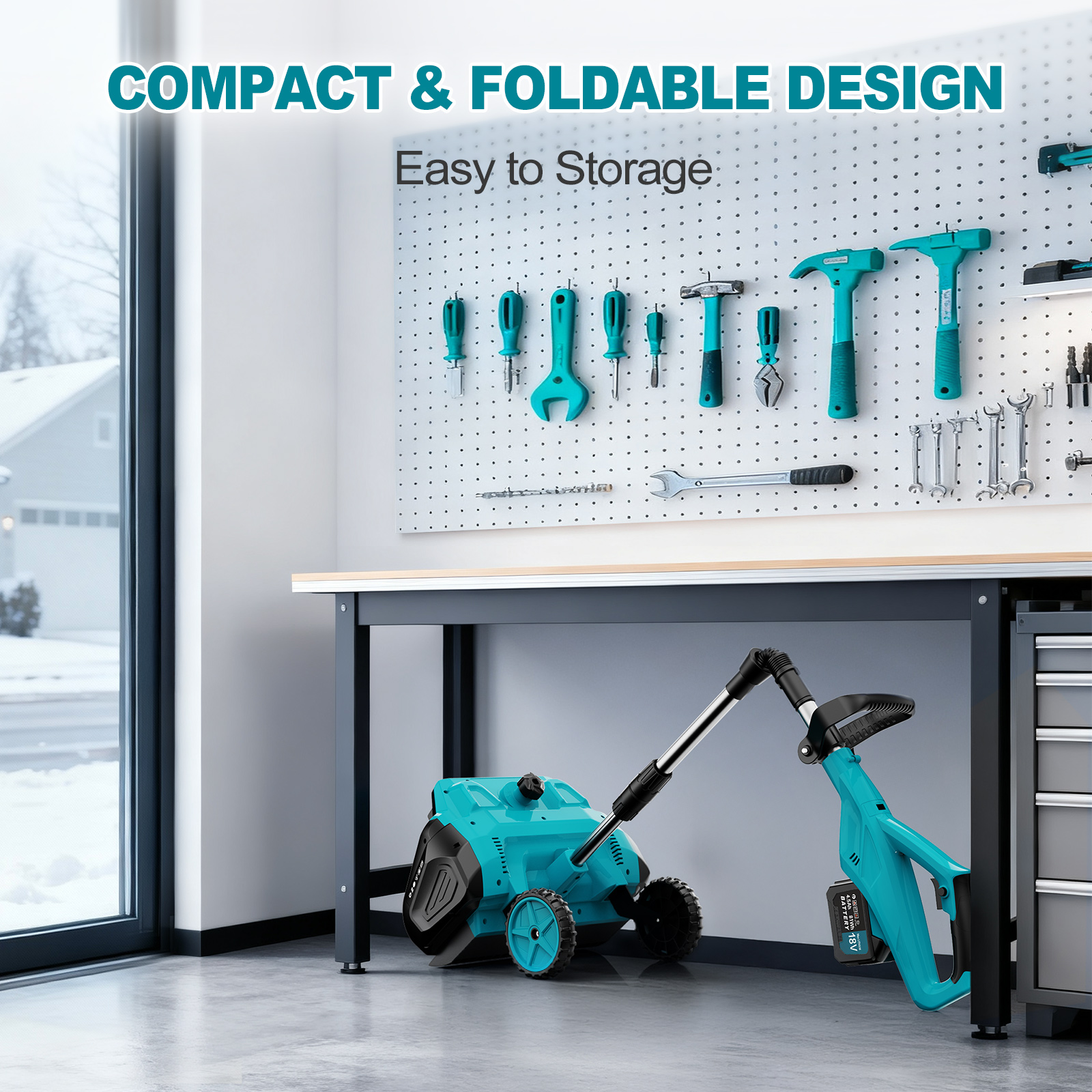 Fovendi 16.5-inch Cordless Snow Shovel Electric Snow Blower with Directional Plate, 4.5Ah Battery & Quick Charger Included for Driveway & Sidewalks