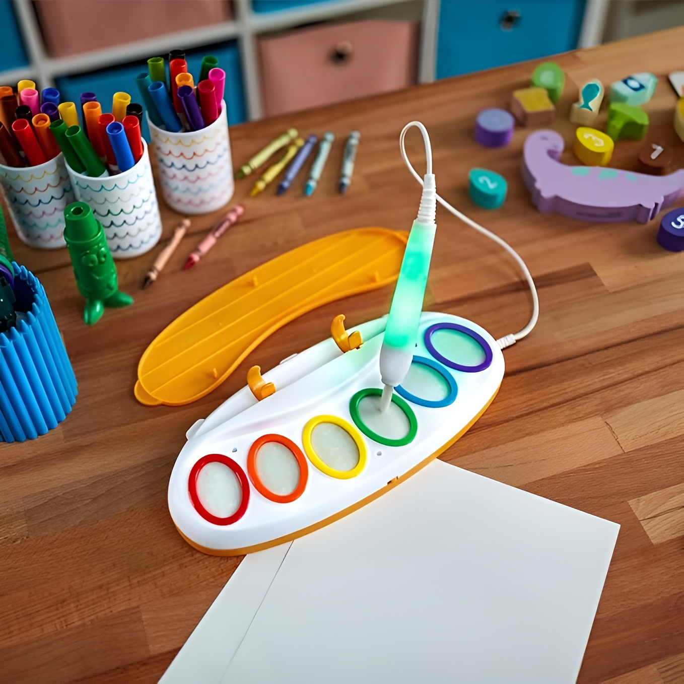 Magic Light Brush Painting Set Without Stain Colors For Kids