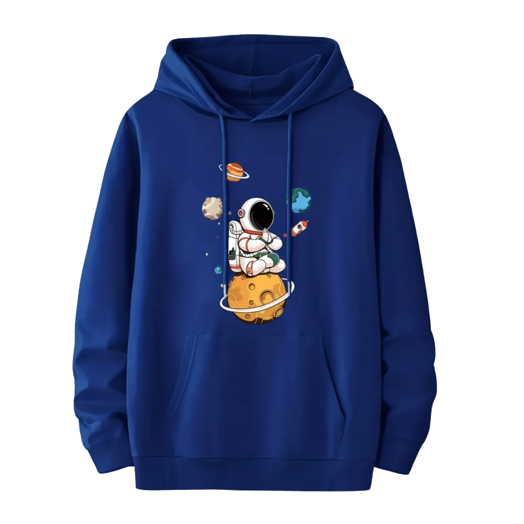 Men Geometric Print Hooded Sweatshirt