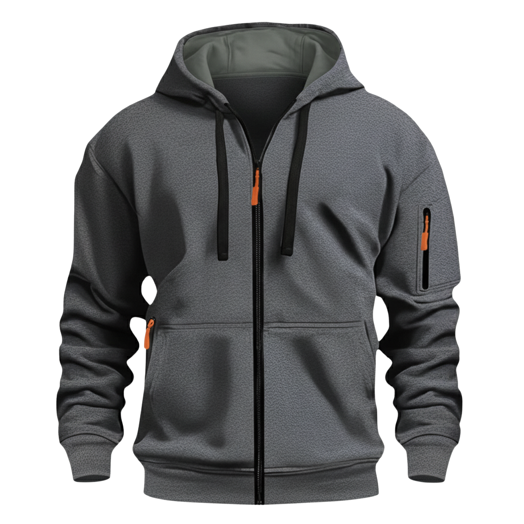 Hooded Zip Up Jacket For Men