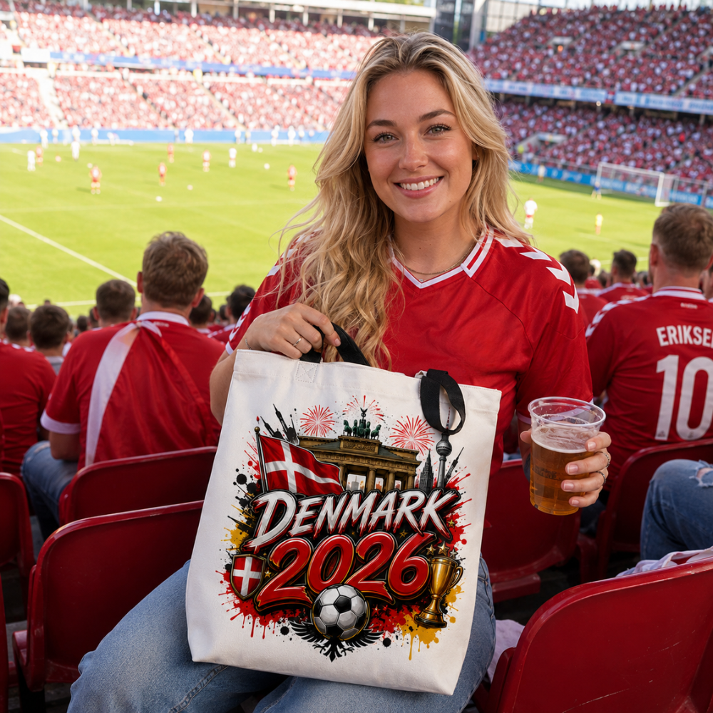 World Cup 2026 Denmark Graphic Printed Football Supporter Tote Bag