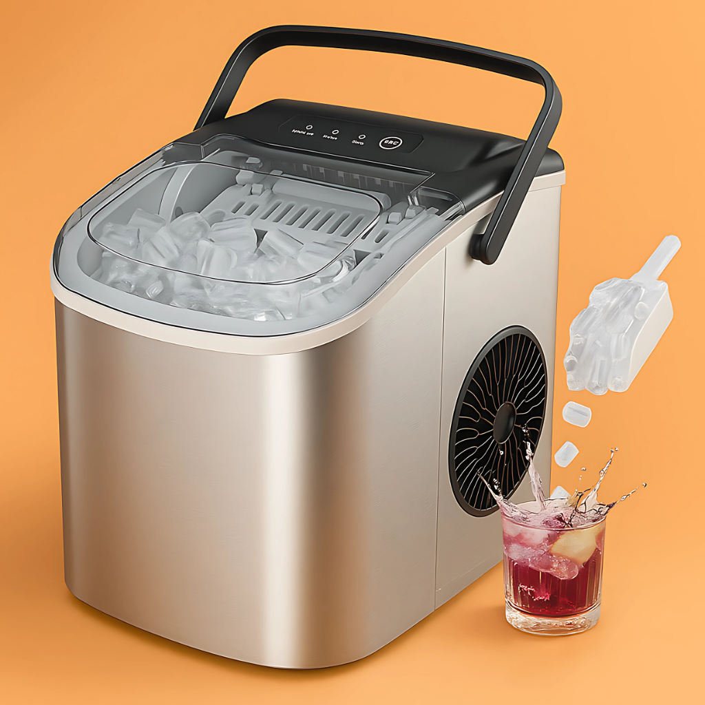 Countertop Ice Maker Machine With Handle Basket And Scoop