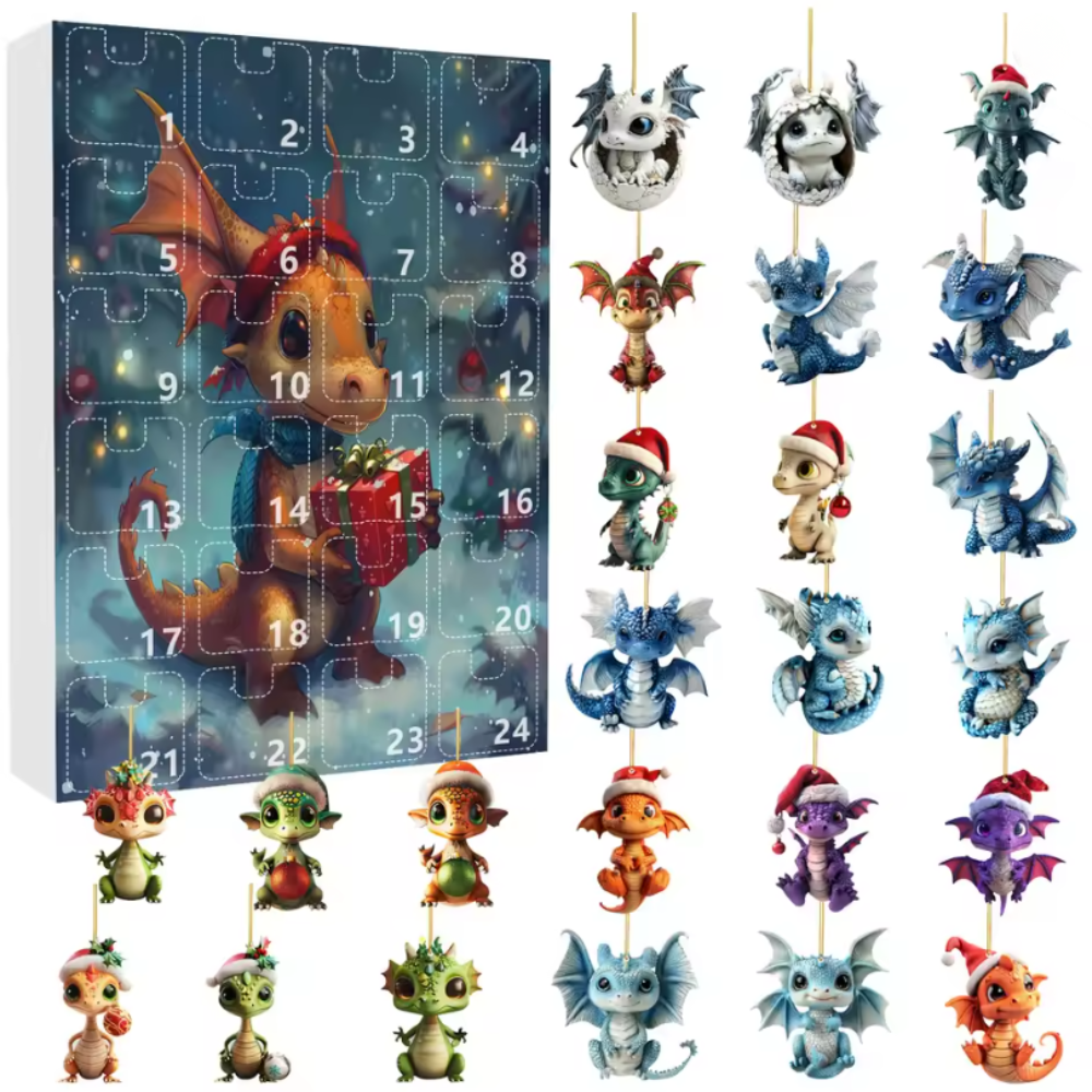 24-Day Christmas Advent Calendar Dragon Baby Surprise Box Set