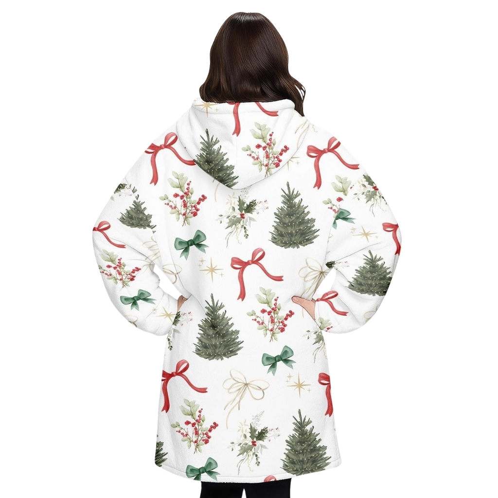 Christmas Tree Design Oversized Blanket Hoodie