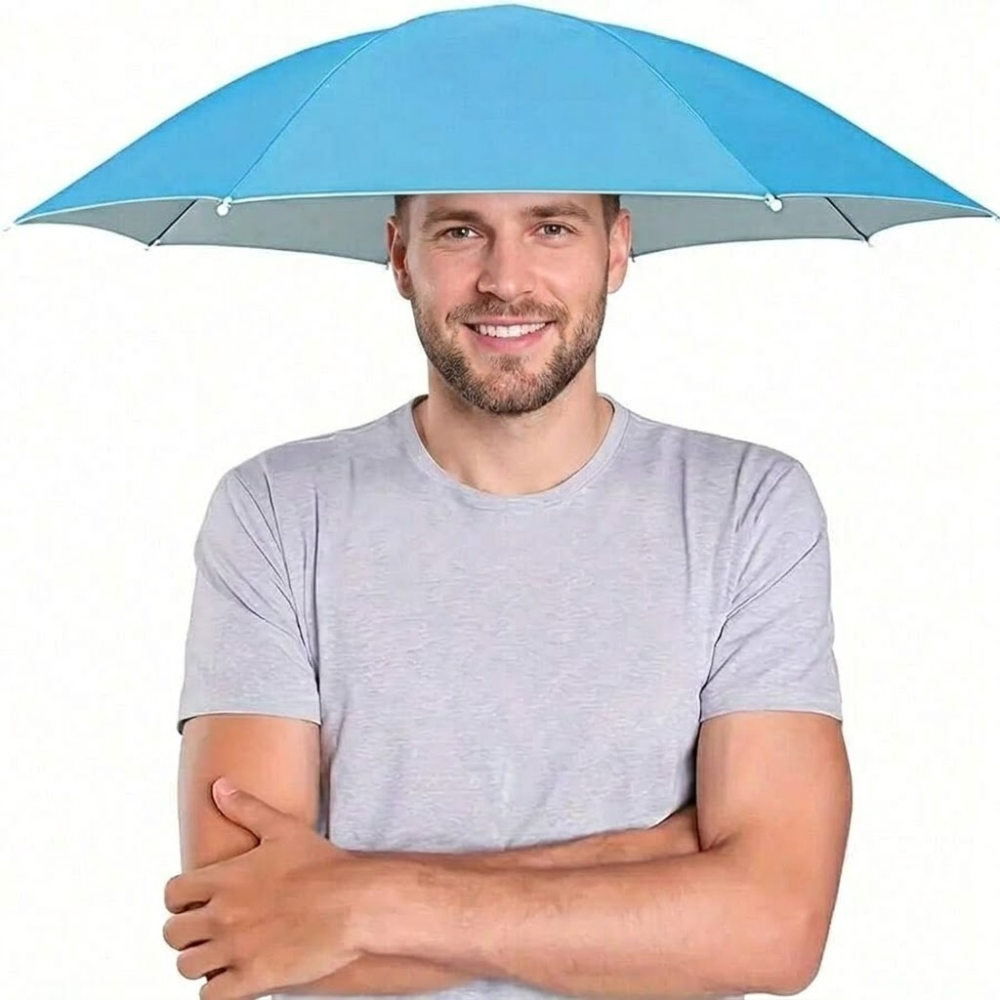 Elastic Headband Umbrella Hat For Camping And Fishing Uv