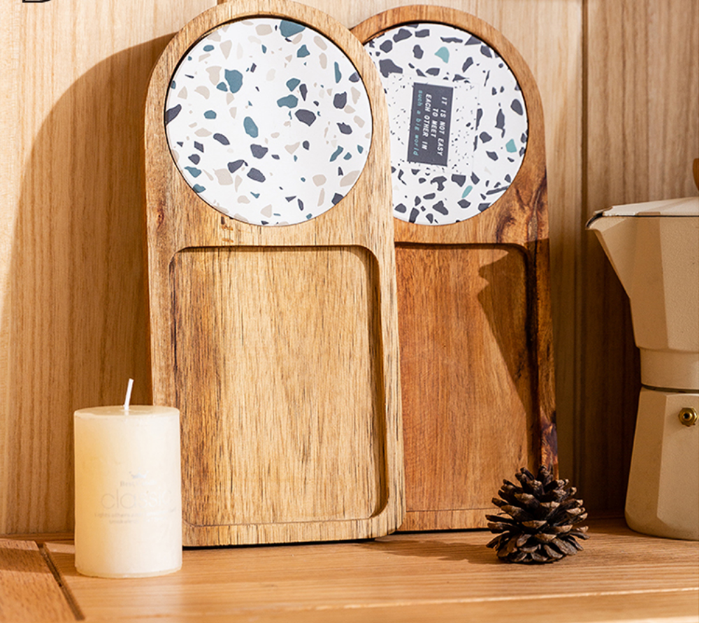 Japanese Style Acacia Wood Afternoon Tea Dessert Plate - Grafton Collection