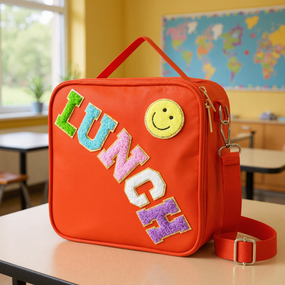 Insulated Lunch Bag With Adjustable Shoulder Strap For Girls School and Travel