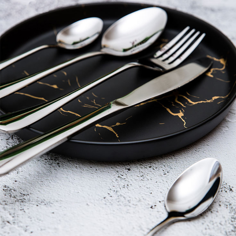 Stainless Steel Flatware Set - 16 Pieces - Grafton Collection