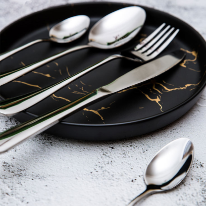 Stainless Steel Flatware Set - 16 Pieces - Grafton Collection