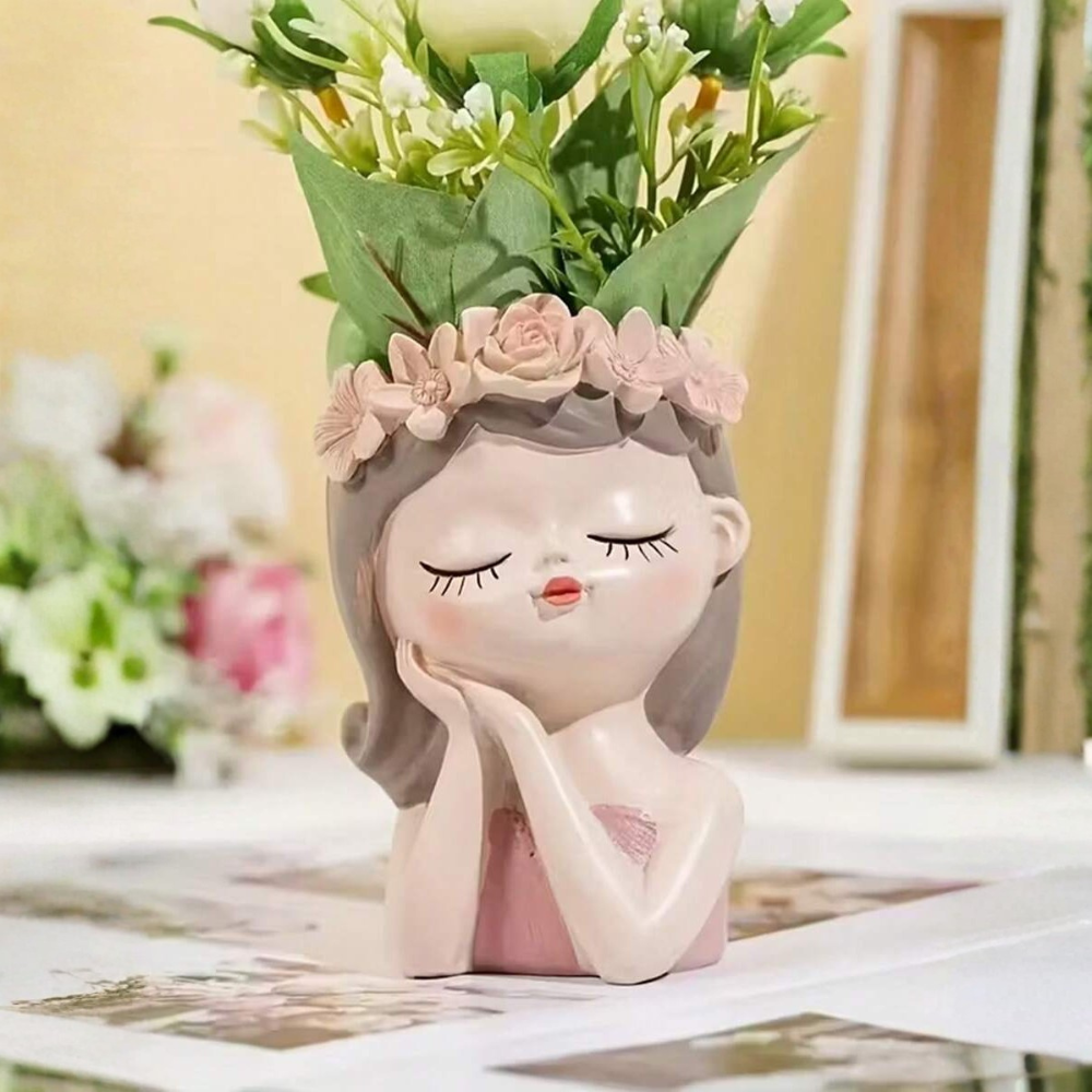 Creative Girl Sleeping Pose Figurines Flowerpot For Garden Decoration