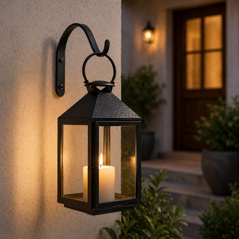 Forged Iron Wall Hooks For Hanging Plants And Lanterns