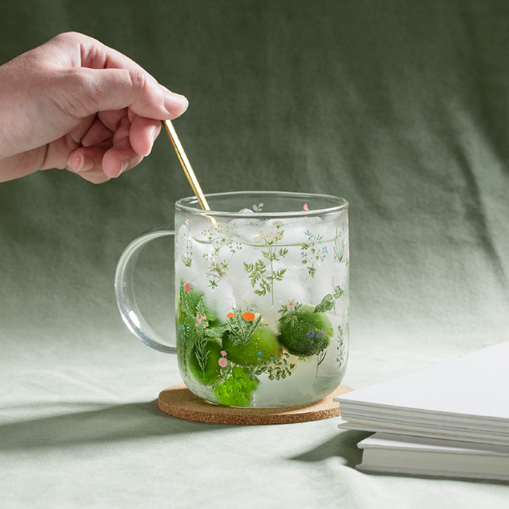 Floral Pattern Glass Mugs - Grafton Collection