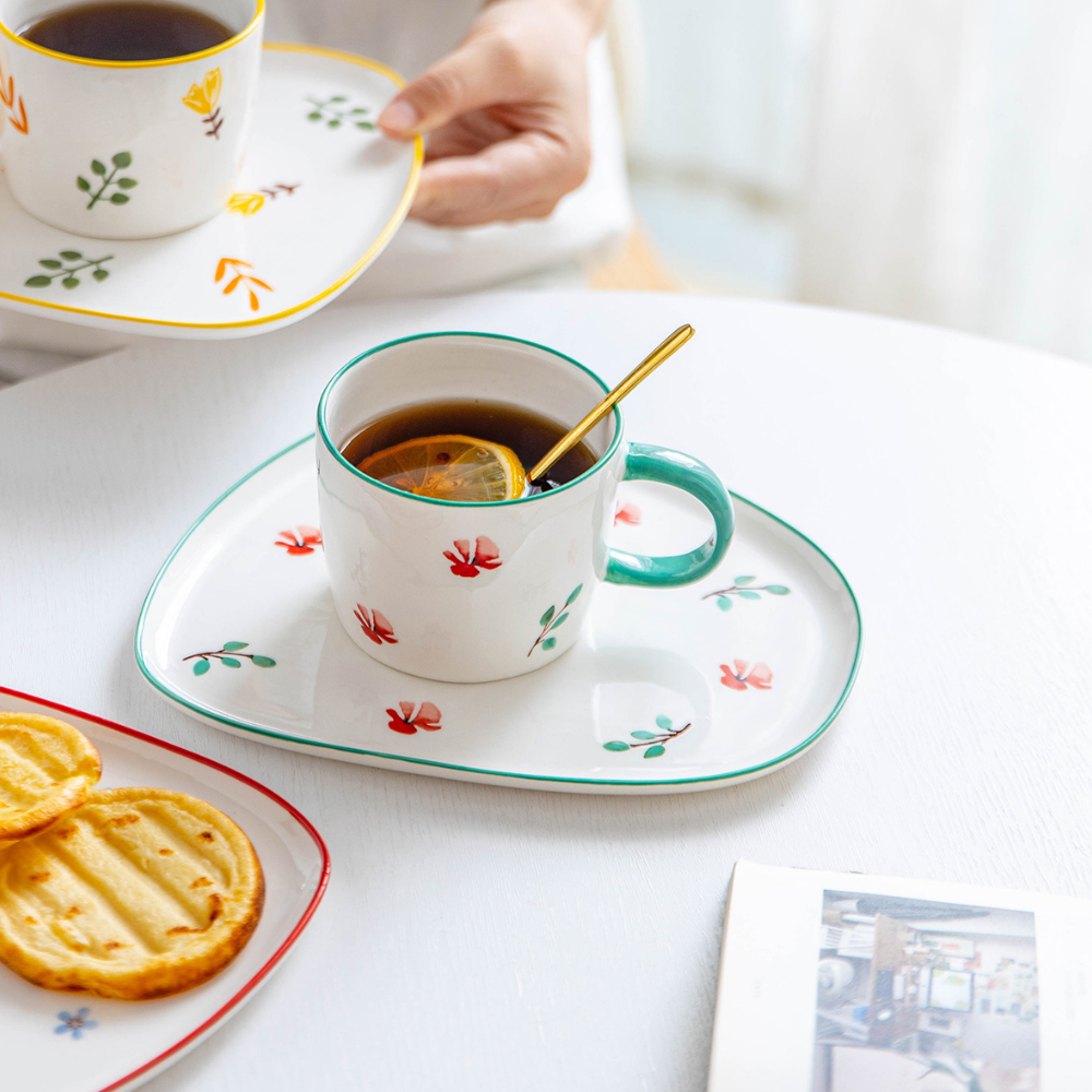 Flower Pattern Cup And Saucer Set - Grafton Collection