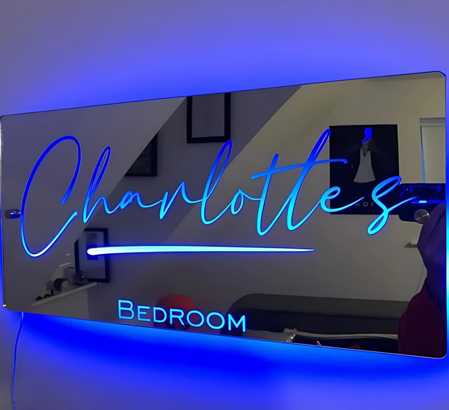Personalized Name Mirror With Light Up Design