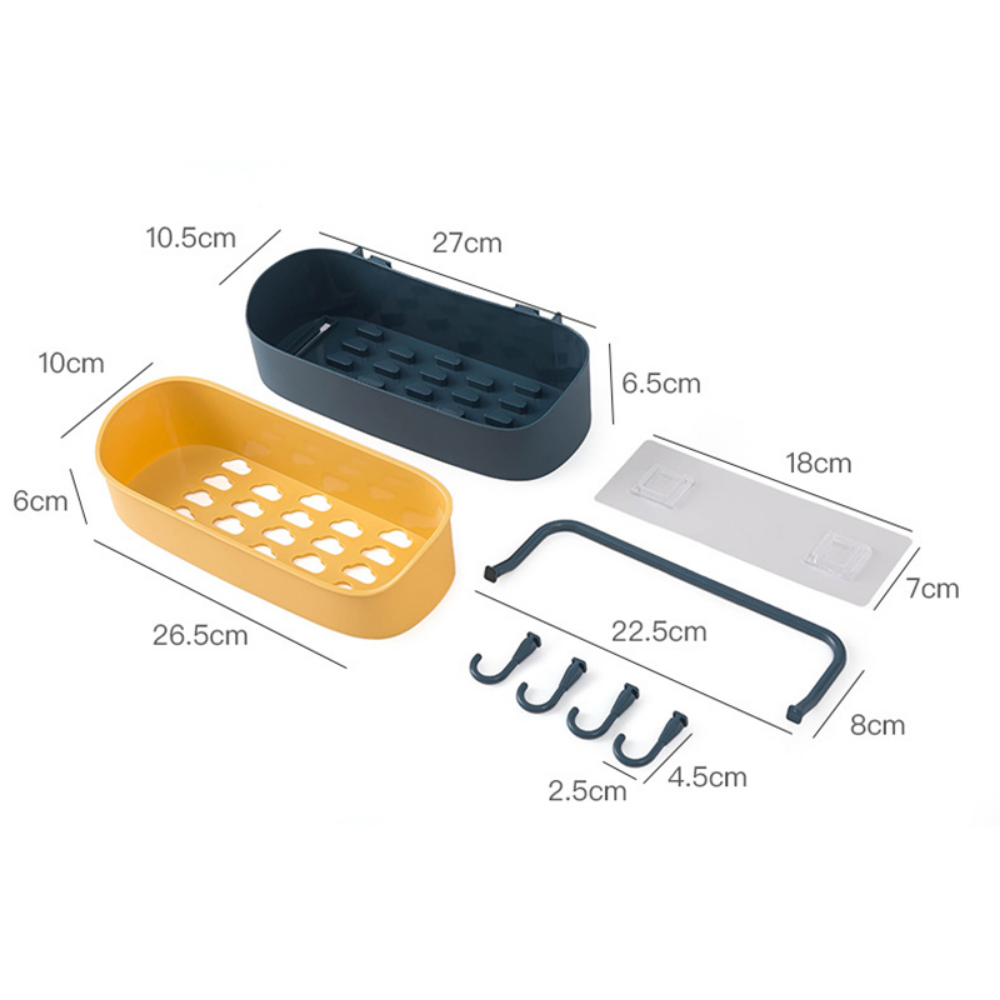 Wall-Mounted Bathroom Accessories & Cosmetic Storage Rack - Grafton Collection