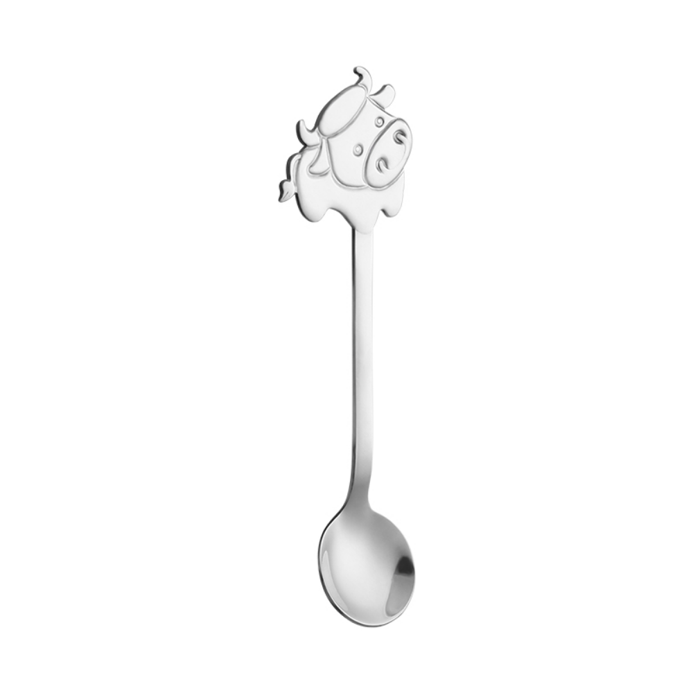 Eco-Friendly Stainless Steel Cartoon Cow Teaspoon - Grafton Collection