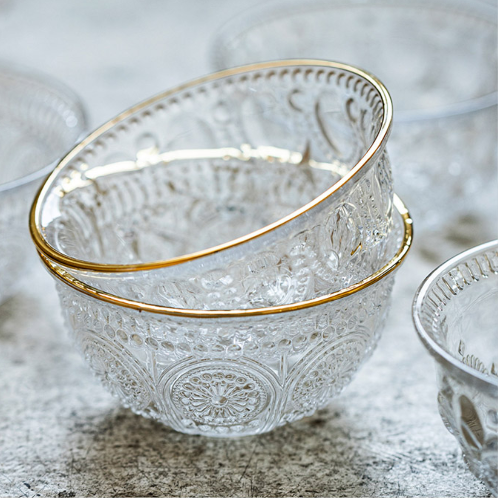 Gold Rim Glass Bowls - Grafton Collection