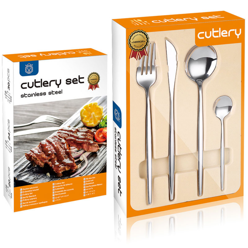 Gold-Plated Stainless Steel Flatware Set - 24 Pieces - Grafton Collection