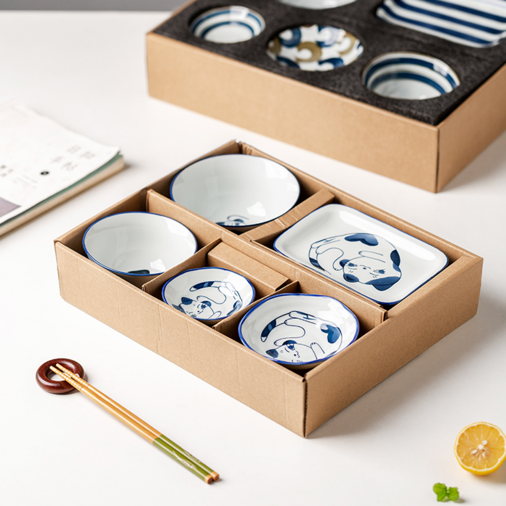 6 Piece Blue Dinnerware Set - Grafton Collection