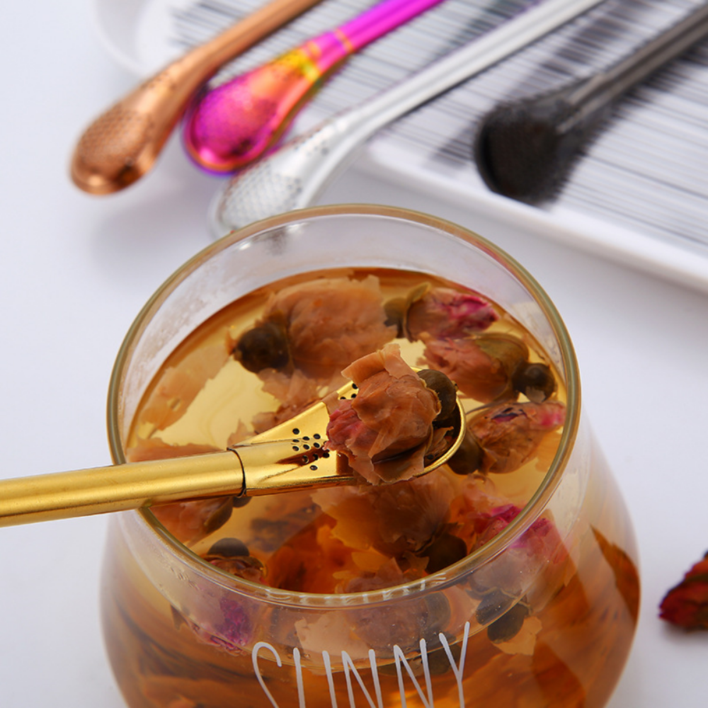 Reusable Colorful Stainless Steel Stirring Spoon Straws - Grafton Collection