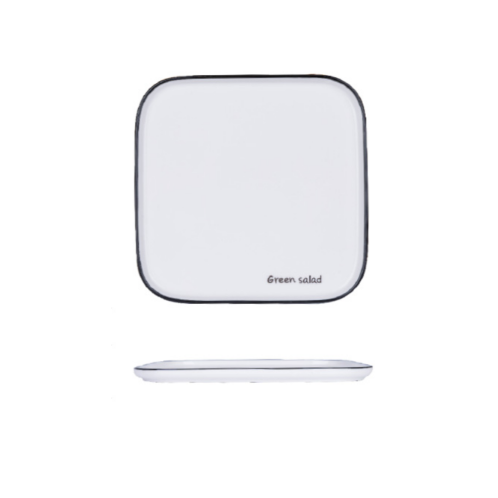 Black Border Ceramic Plates - Grafton Collection