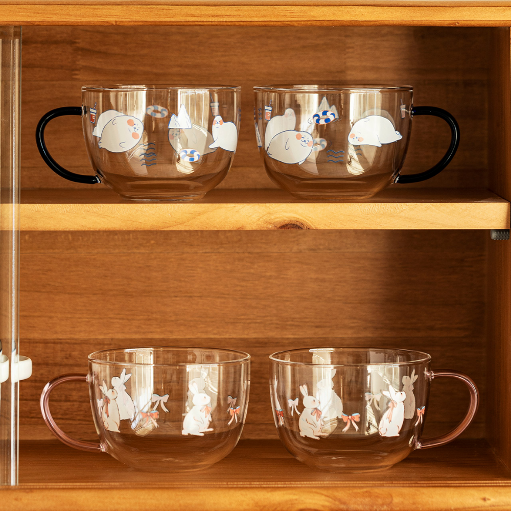 Animal Pattern Glass Mugs - Grafton Collection