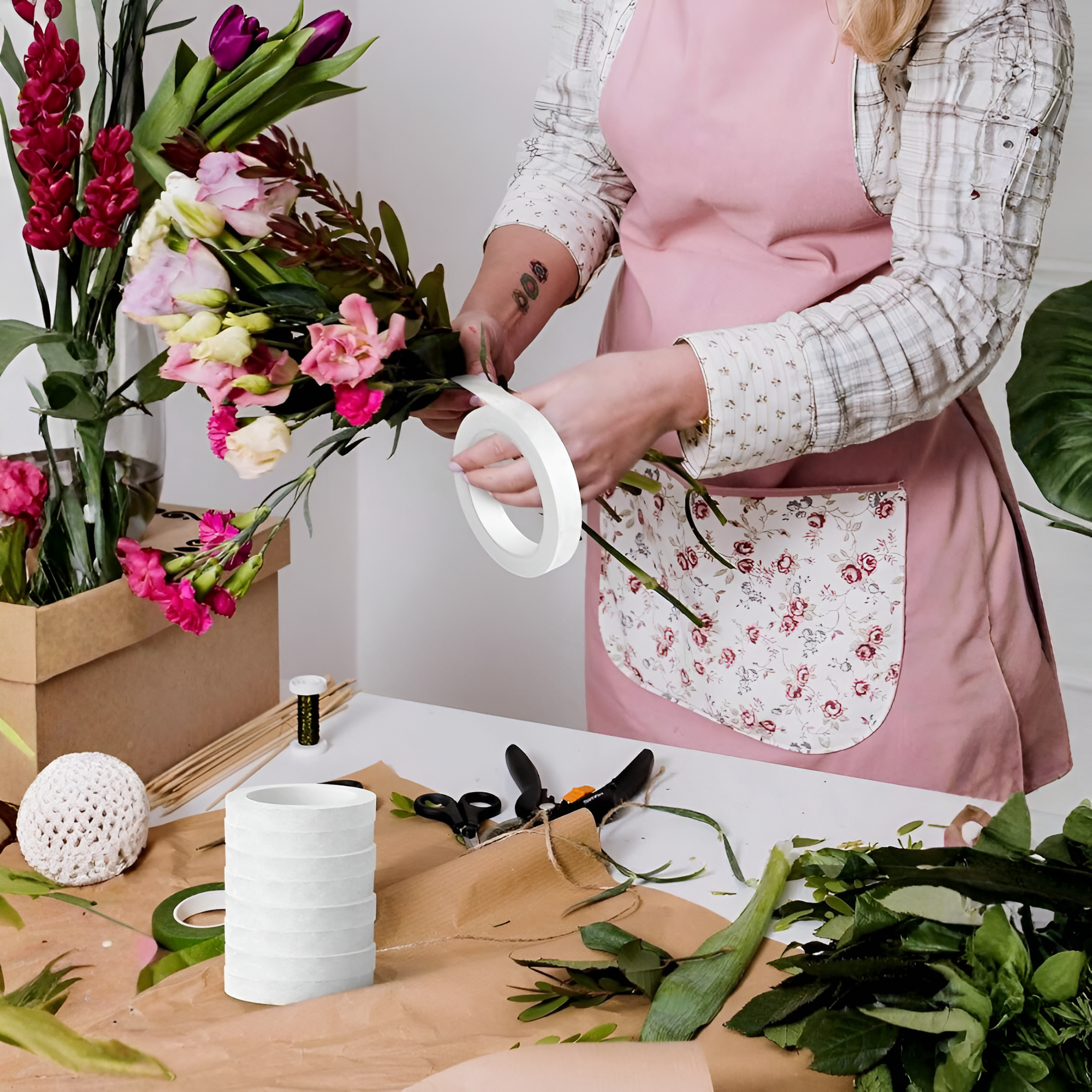 Floral Craft Tapes For Bouquet Stem Wrapping And Design Projects