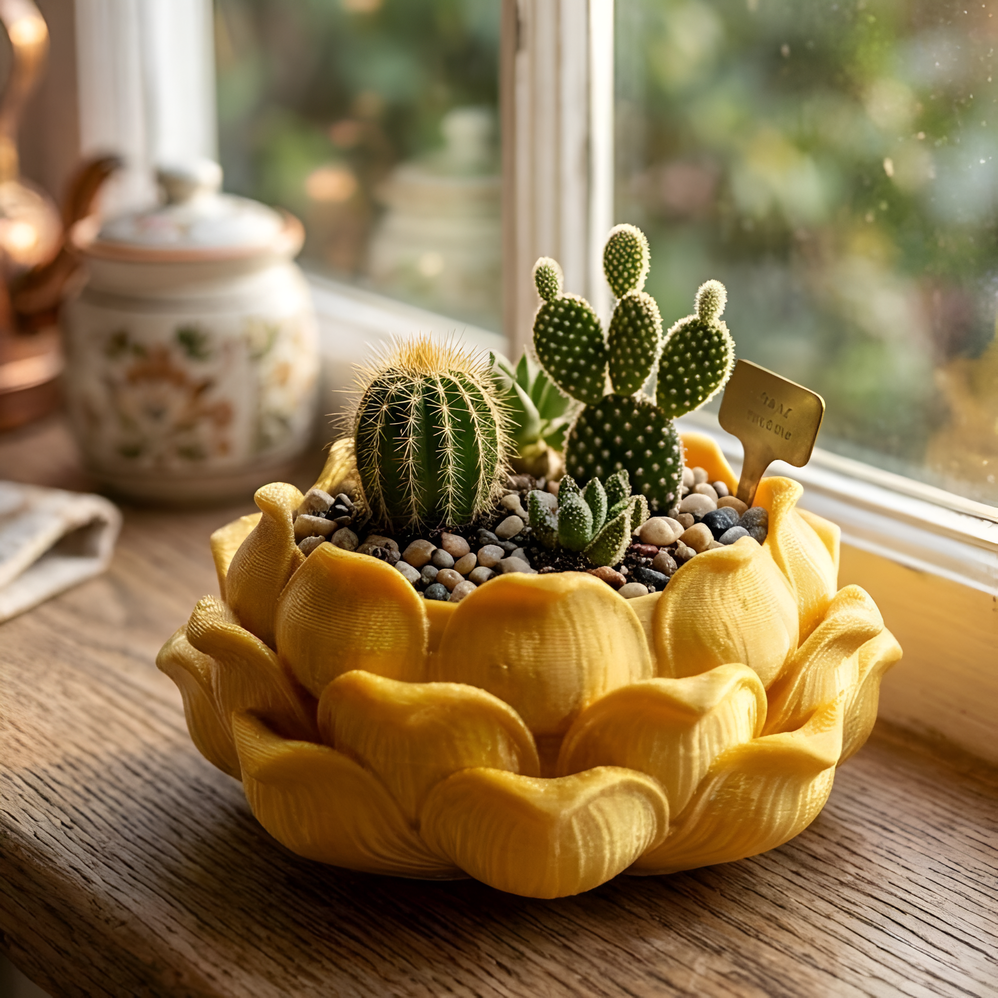 Lotus Flower Decorative Plastic Planter Pot For Succulents And Cactus