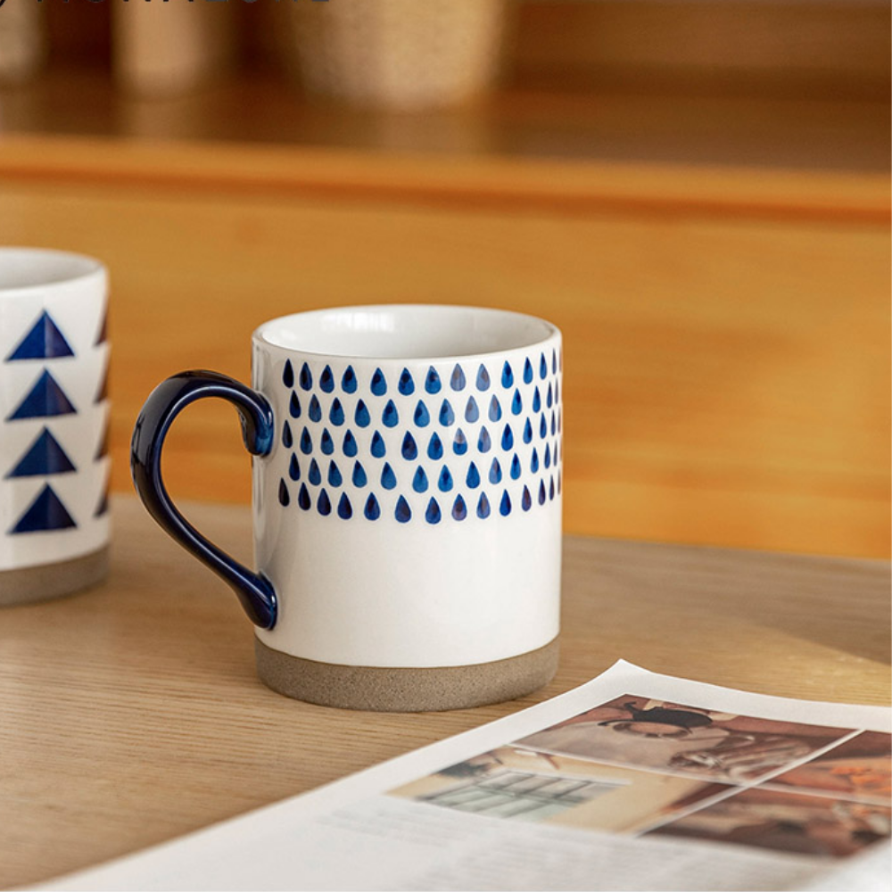 Hand-Painted Blue Ceramic Mugs - Grafton Collection