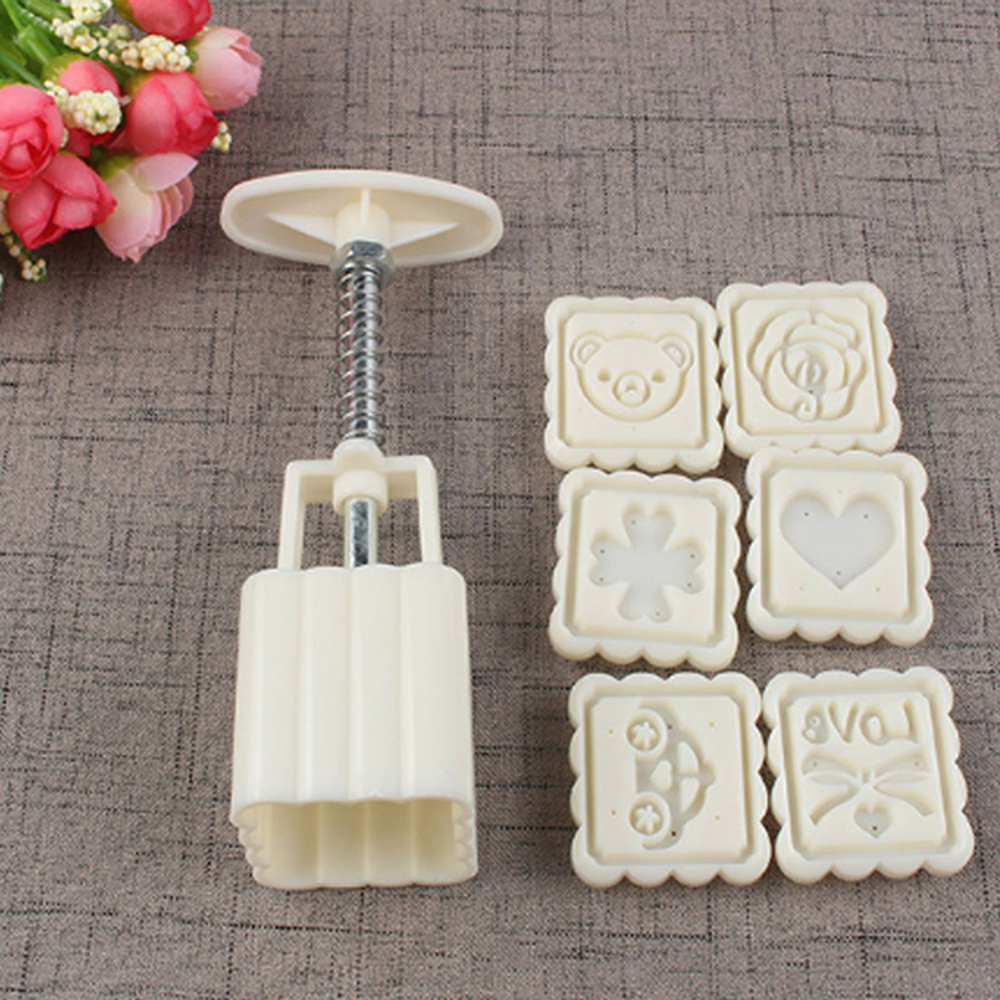 Pure Square Moon Cake Mold 6 Patterns - Grafton Collection