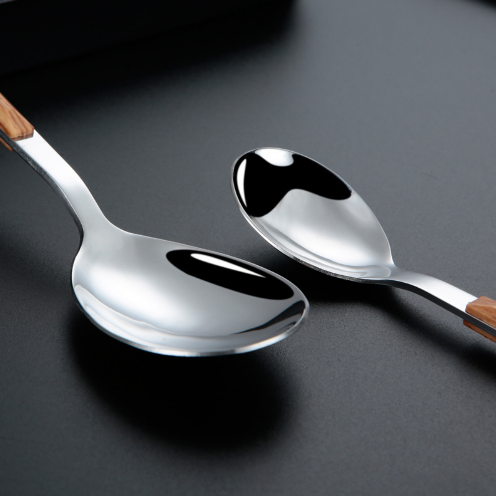 Stainless Steel Wooden Cutlery Set - 20 Pieces - Grafton Collection