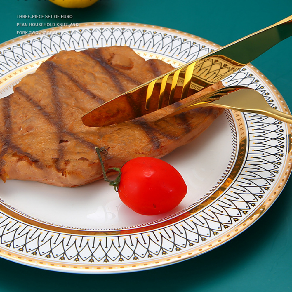 Luxury Golden 16Pcs Stainless Steel Flatware Set - Grafton Collection