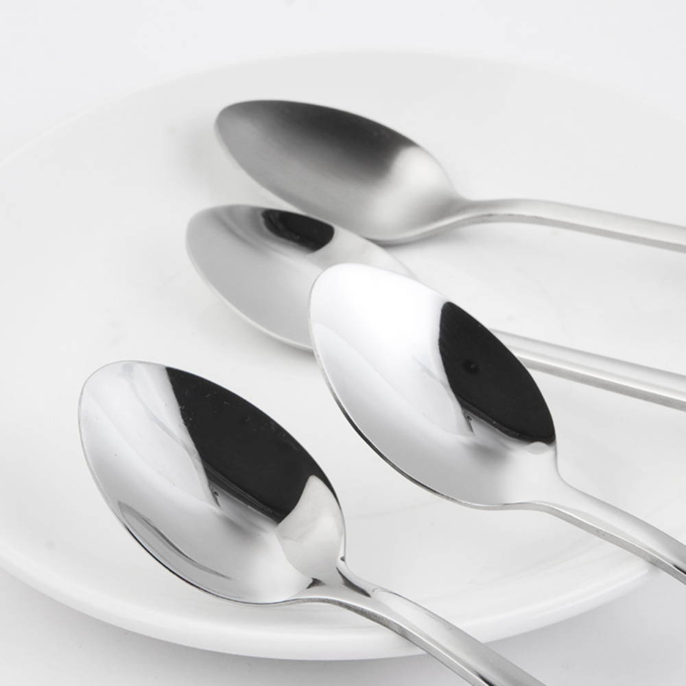 Stainless Steel Long-Handle Dessert Spoons - 4 Pieces - Grafton Collection