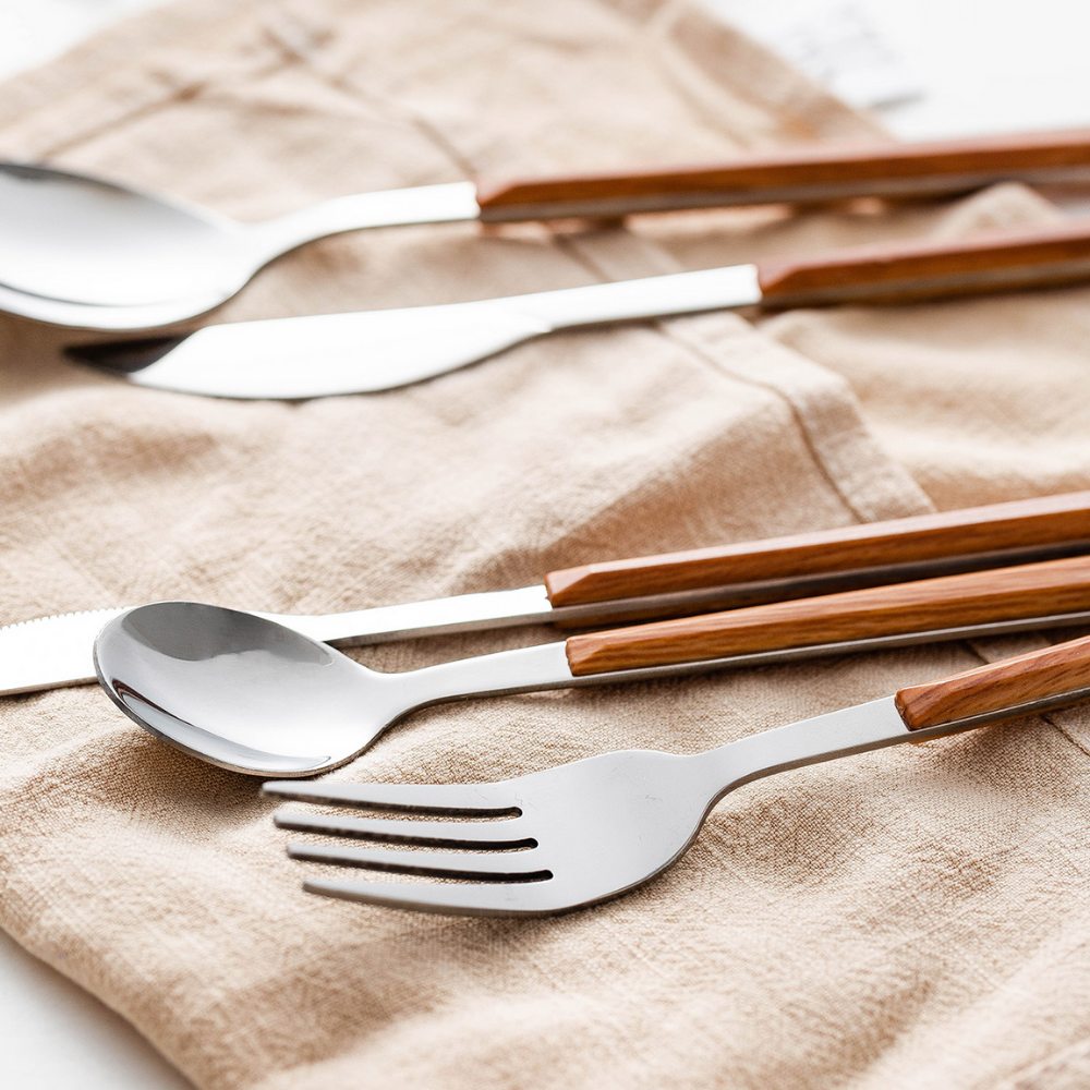 Stainless Steel Cutlery With Wooden Handles - Grafton Collection