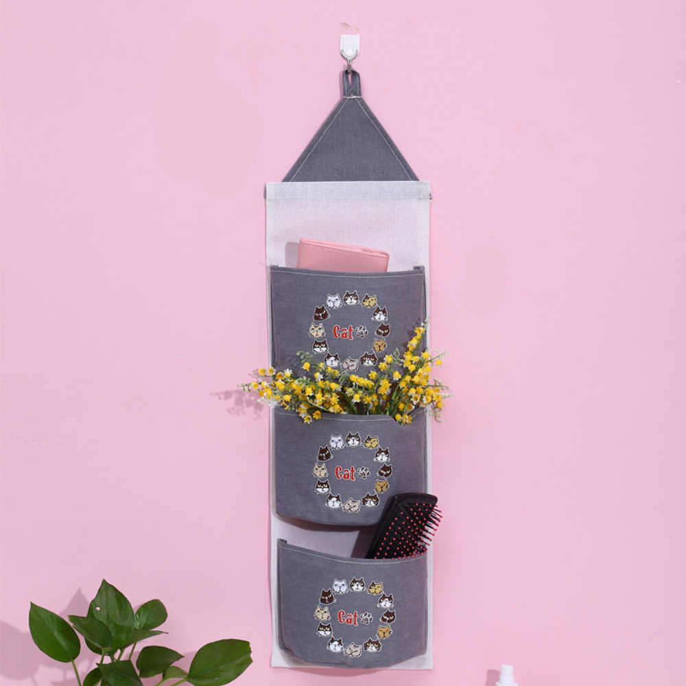 Waterproof Cotton & Linen 3 Pocket Hanging Storage Organizer - Grafton Collection