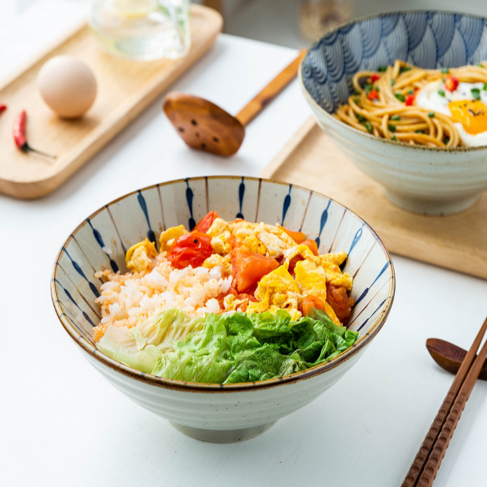 Japanese Style Floral Noodle Bowl - Grafton Collection