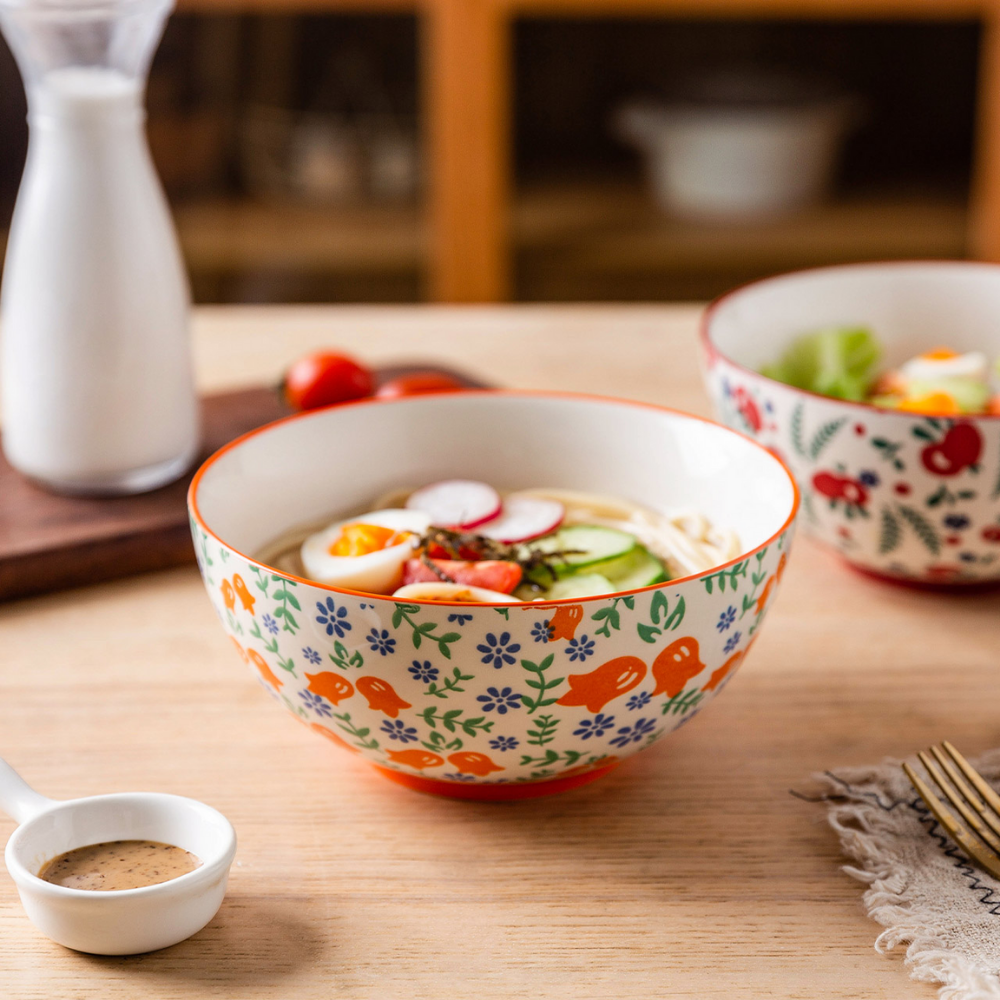 Japanese Style Flower Soup Noodle Bowl - Grafton Collection