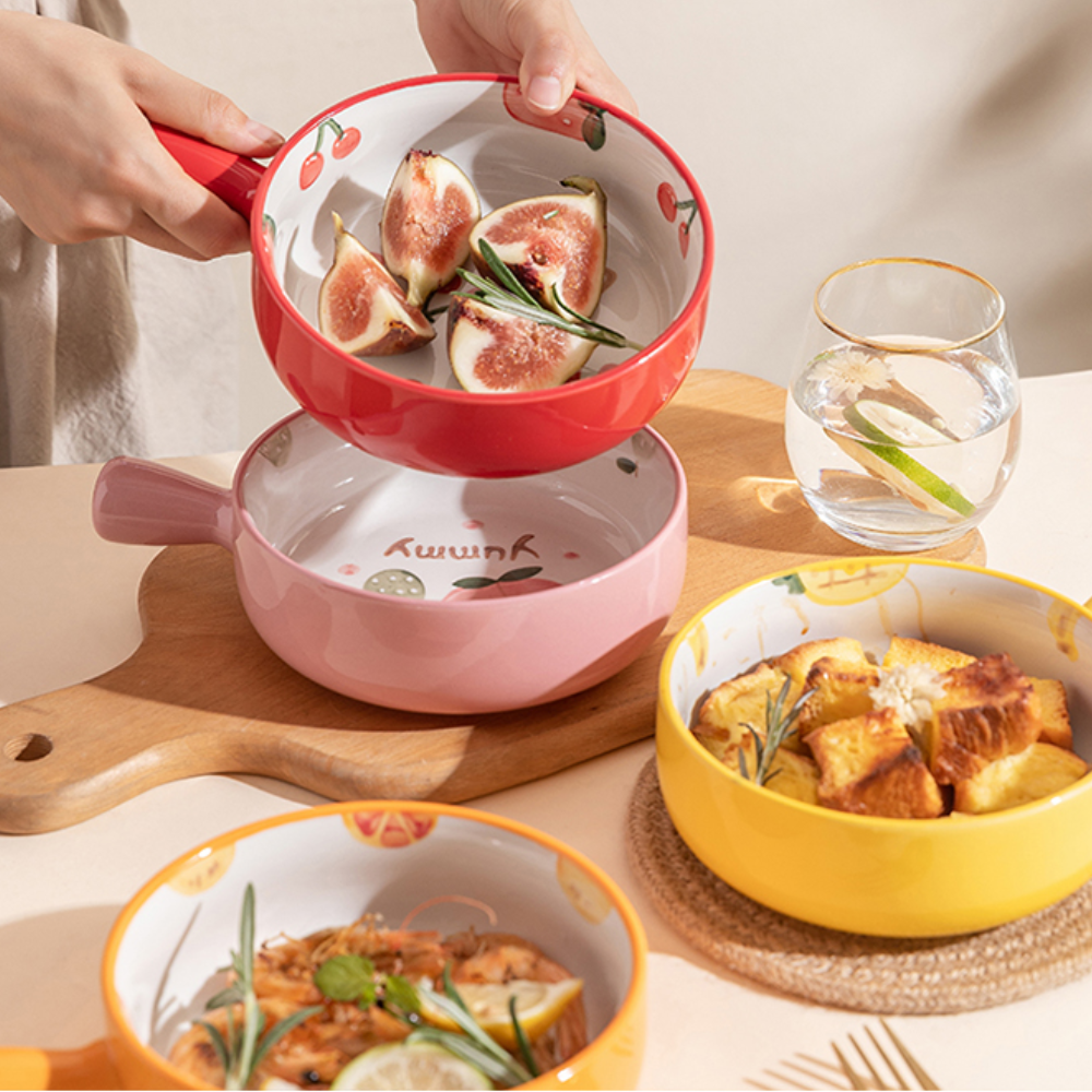 Fruit Pattern Baking Bowls With Handle - Grafton Collection