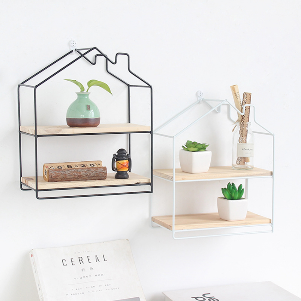 Modern Styled Iron Wall Shelf Decorative Storage Rack - Grafton Collection