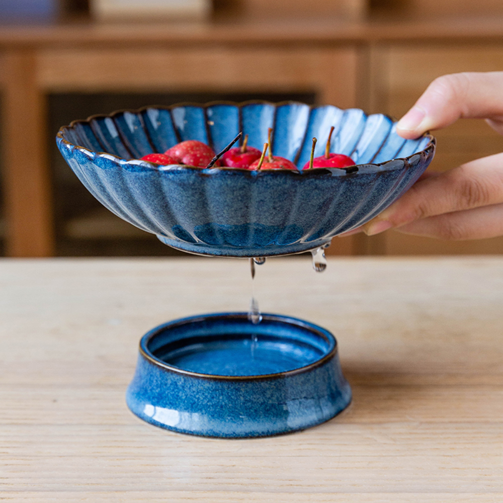 Chrysanthemum-Shaped Ceramic Fruit Bowls - Grafton Collection